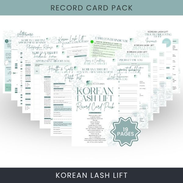 Korean Lash Lift Record Card Pack Korean Lash Lift Record Card Pack