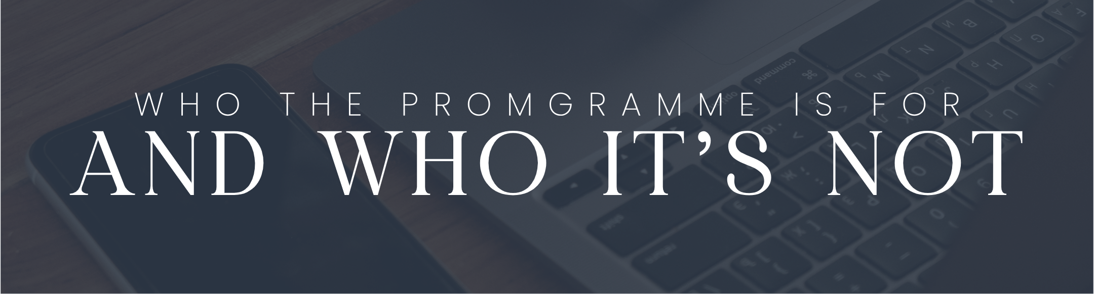 Who the Programme Is For